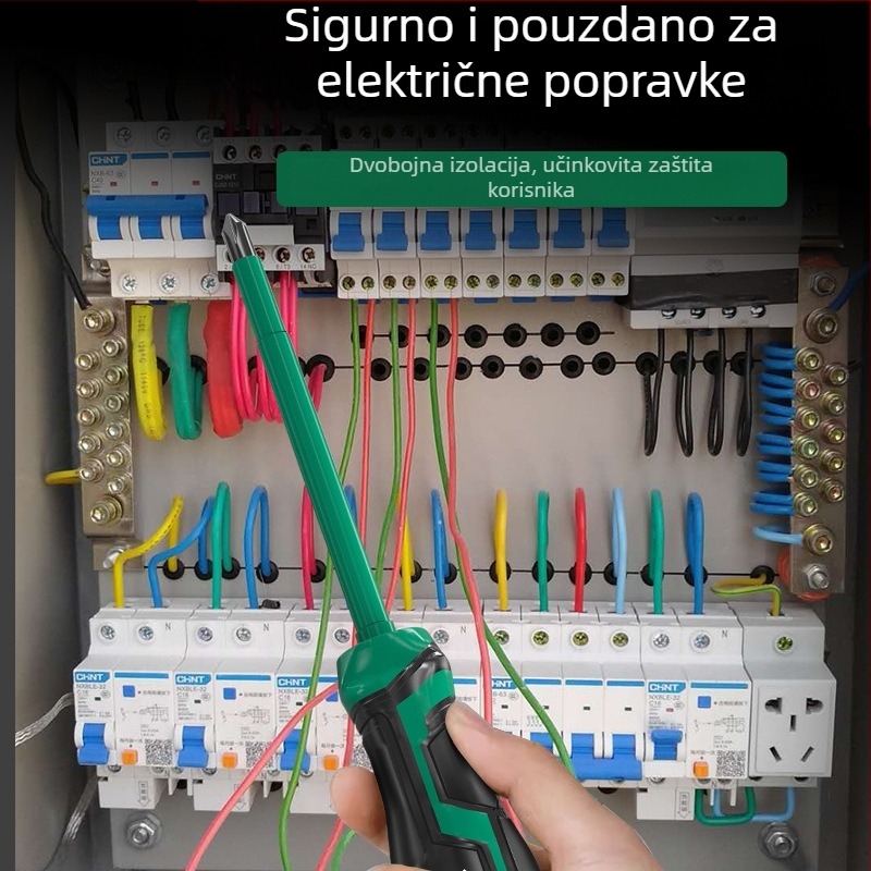 Izolirani odvijač s križnim i ravnim glavom, snažan magnetski vrh, za kućne električne popravke
