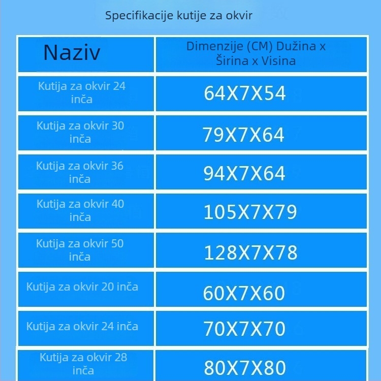 Pravokutna ravna kartonska kutija za ramirane uljne slike s pjenastim zaštitnim kutovima