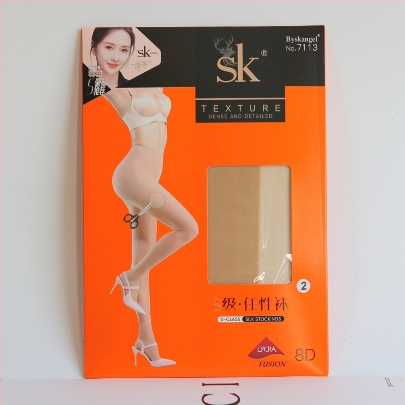SK S7113 Ženske ljetne ultra-tanke velur pantyhose s nasumičnim krojem, nevidljiva UV zaštita, svijetlo crna