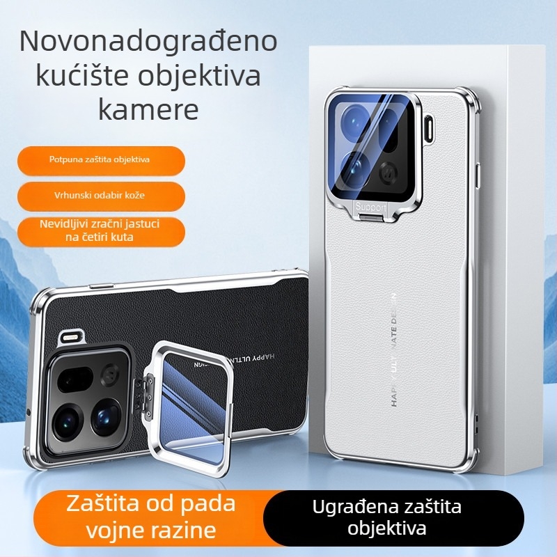 OPPO Find X9S Pro / Find X8U futrola s kovnim nosačem za objektiv, kožna tekstura, lagani luksuzni zaštitni etui. Boje: Bijela, Crvena, Crna