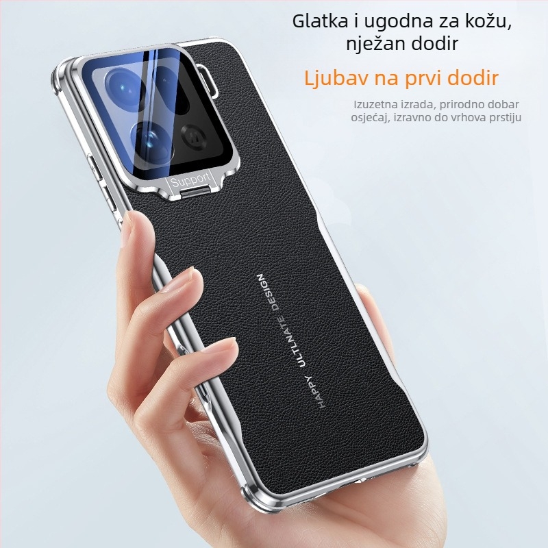 OPPO Find X9S Pro / Find X8U futrola s kovnim nosačem za objektiv, kožna tekstura, lagani luksuzni zaštitni etui. Boje: Bijela, Crvena, Crna