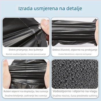 Crna vrećica za ekspresne pošiljke s reljefom, od recikliranog polunovog materijala, za logističko pakiranje – veleprodaja