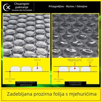 Chuangxin Prozirna debela mjehurična folija torbica, LDPE, pravokutni oblik, za logističko pakiranje