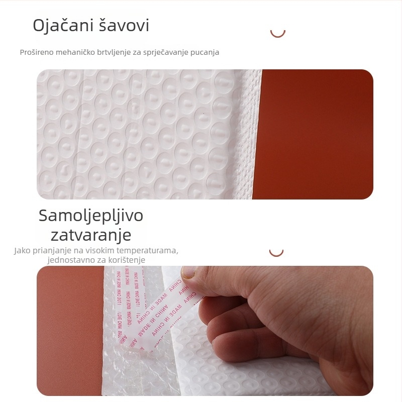 Bijeli mjehurićasti vrećica od perlatnog filma, samouzavršavajuća, vodootporna i otporna na udarce, za pakiranje
