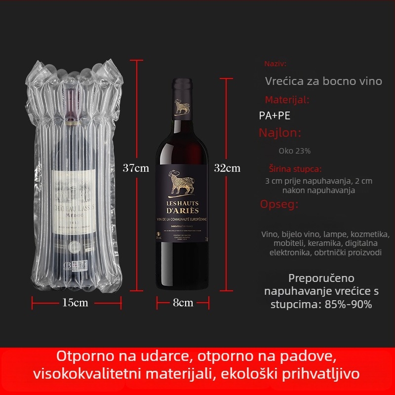 Torba s 7-komornom stupovima za bocu vina – zaštitno pakiranje, otporno na udarce i padove