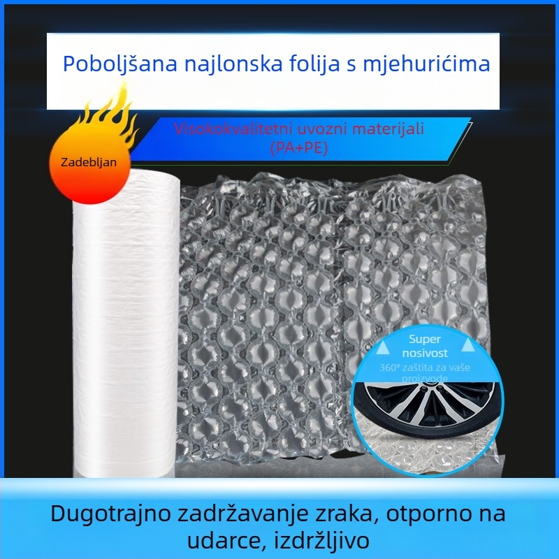Visoko tlačna folija s mjehurićima za pakiranje, zračni jastuci i vreće s zračnim stubovima