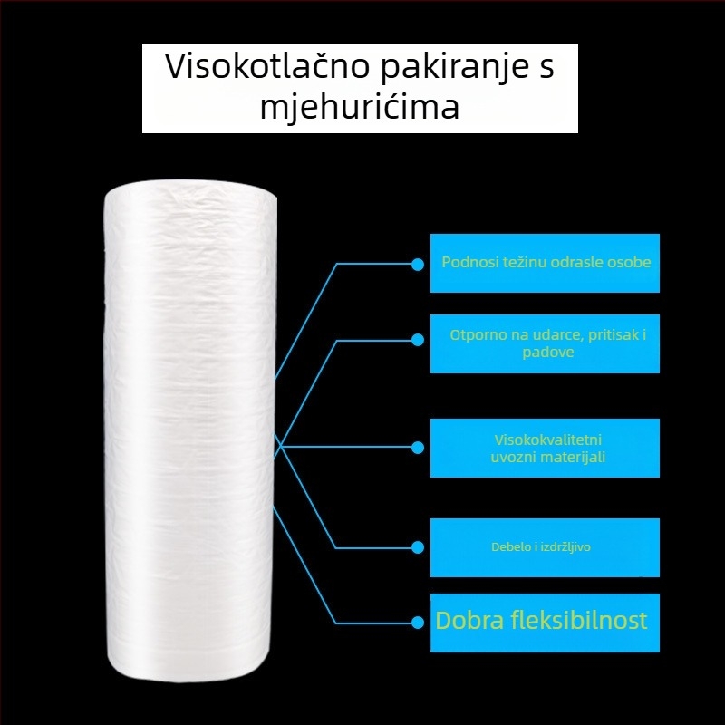 Visoko tlačna folija s mjehurićima za pakiranje, zračni jastuci i vreće s zračnim stubovima