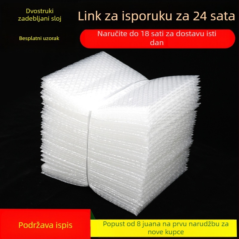 Prozirna dvostruka vrećica s mjehurićima za pakiranje s perlovom folijom