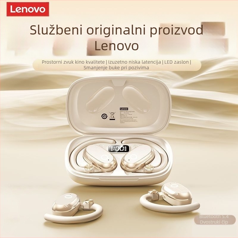 Lenovo EA366 bežične slušalice s kostnom kondukcijom, za sport, s redukcijom buke, dugotrajna baterija, HD zaslon