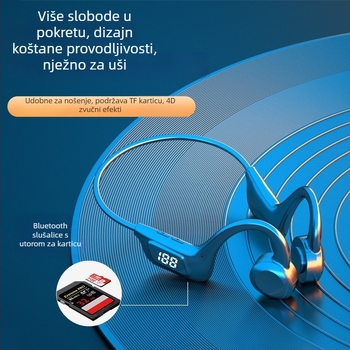 VG06 Bluetooth slušalice s kostnom vodljivošću, kukicom za uho, utorom za karticu i digitalnim zaslonom