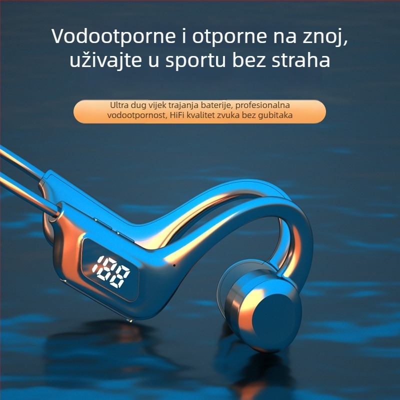 VG06 Bluetooth slušalice s kostnom vodljivošću, kukicom za uho, utorom za karticu i digitalnim zaslonom