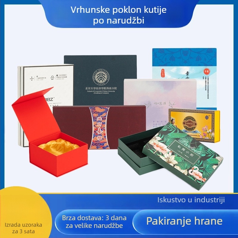 Kutija za poklon s preklopnim poklopom za njegu kože i kozmetiku, prilagodljivo pakiranje za dodatke prehrani