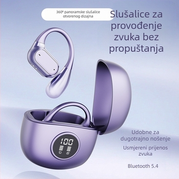 Q17Proows Bežične slušalice s koštanom vodljivošću, s kukom za uho, sportske, Bluetooth 5.3, visokokvalitetan zvuk, IPX5