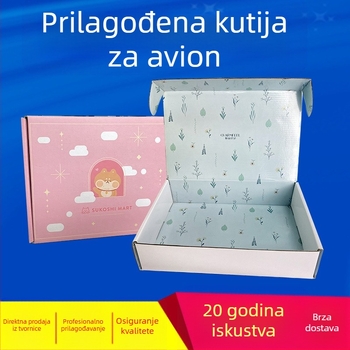 Boja kutija od kartona u obliku aviona za pakiranje odjeće s tiskom u četiri boje