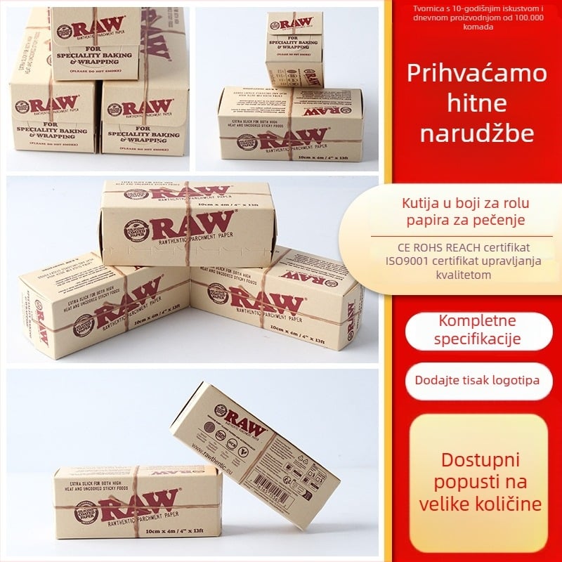 Kraft papir kartonska kutija za role papira za pečenje, šarena kutija, mala kutija za plastičnu foliju, otisak na pakiranju