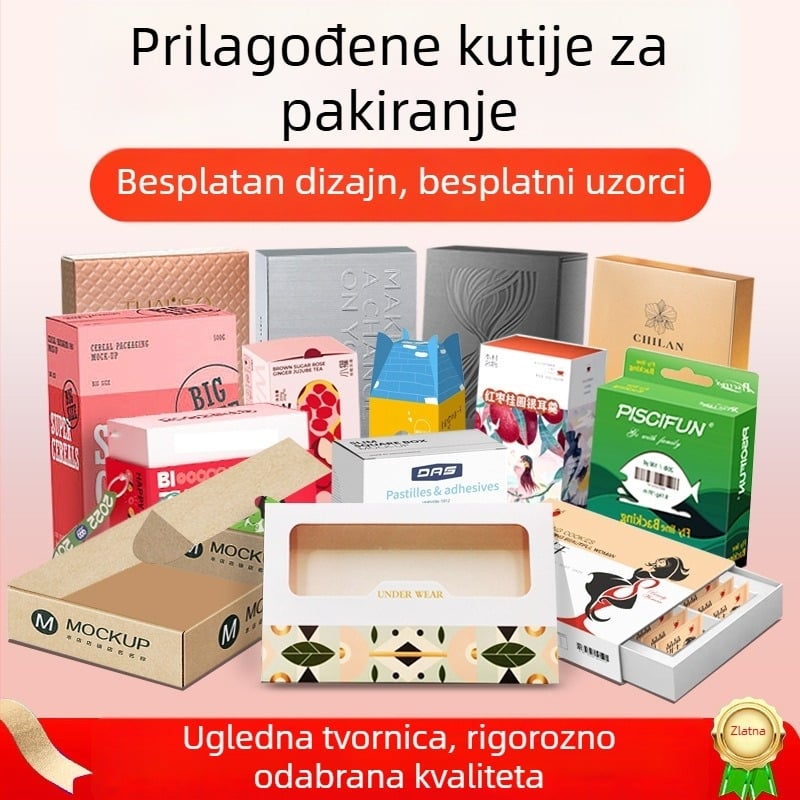 Kutija za kozmetiku - bijela kartonska kutija s tiskom, valoviti karton, prilagođavanje