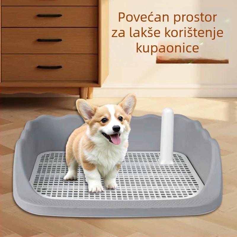 Poluzatvorena kućna toalet za pse malih pasmina, pladanj za mokraću i posuda za smeće, dizajn protiv prskanja