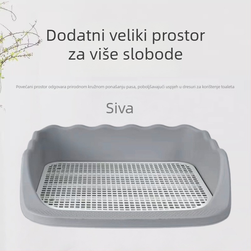 Poluzatvorena kućna toalet za pse malih pasmina, pladanj za mokraću i posuda za smeće, dizajn protiv prskanja
