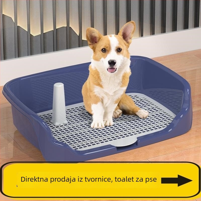 Toalet za pse s mrežastim podlogom i ogradom – za velike i male pse