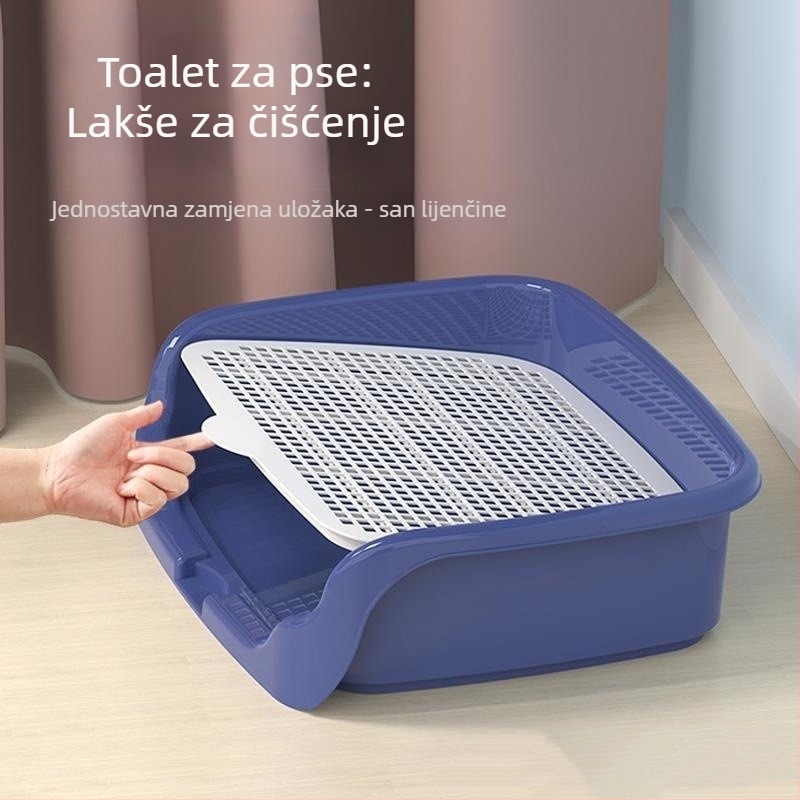 Toalet za pse s mrežastim podlogom i ogradom – za velike i male pse