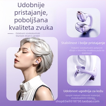 SK39 Bluetooth slušalice 2025 – bežične s klipsom za uho, ne ulaze u uho, kostna kondukcija, visokokvalitetan zvuk, privatni dizajn