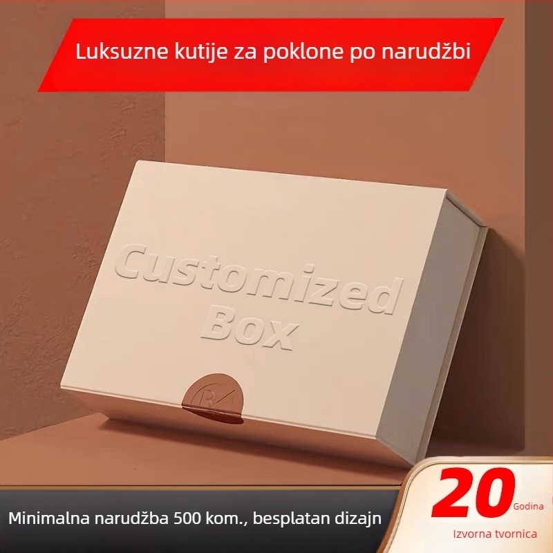 Prilagođena kutija za poklon čaj s preklopnim poklopcem, luksuzan reljefni dizajn i mogućnost tiskanja logotipa, dimenzije po mjeri.