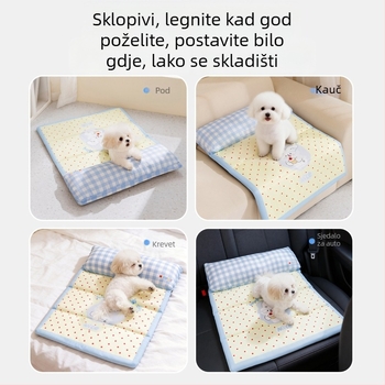 Ljetna hlađena podloga za male i srednje pse, vodootporan kućni krevet za pse, mačja podloga, prozračni krevet s podrškom za vrat