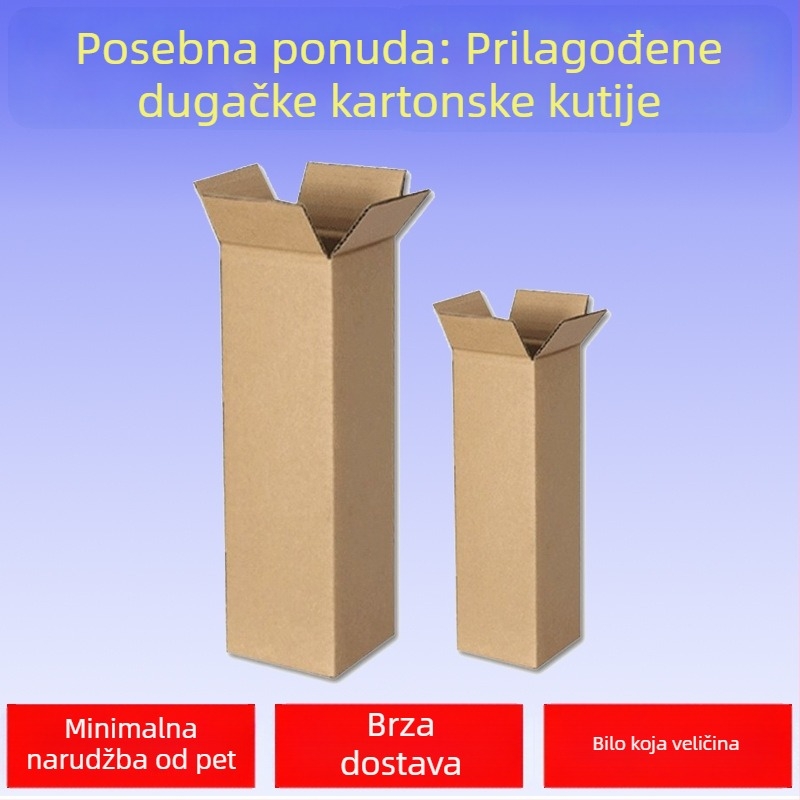 Prilagodljiva duga kartonska kutija za pakiranje čaša za vodu i kišobrana