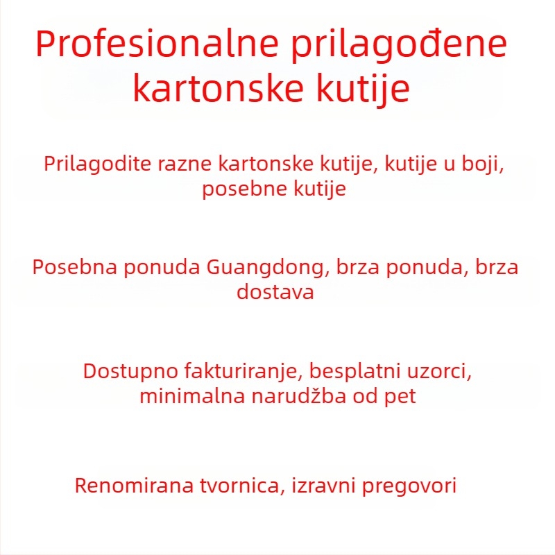 Prilagodljiva duga kartonska kutija za pakiranje čaša za vodu i kišobrana