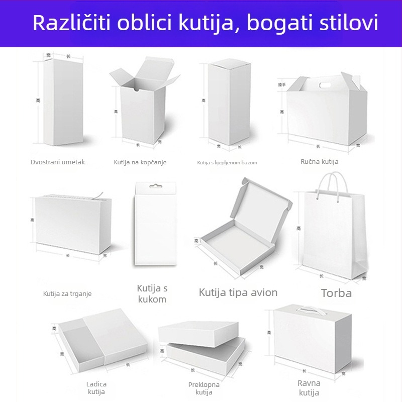 Prilagođene presavijene bijele kartonske kutije s tiskom u boji za lijekove, kozmetiku i hranu