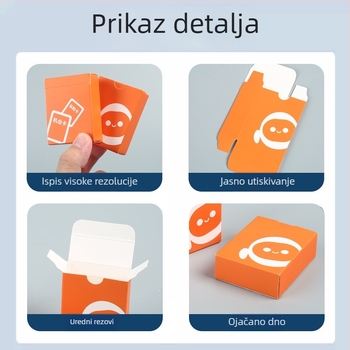 Sklopiva bijela kutija od valovitog kartona s poklopcem i dnom, tisk logotipa, prazna kutija za darove, prilagodljiva