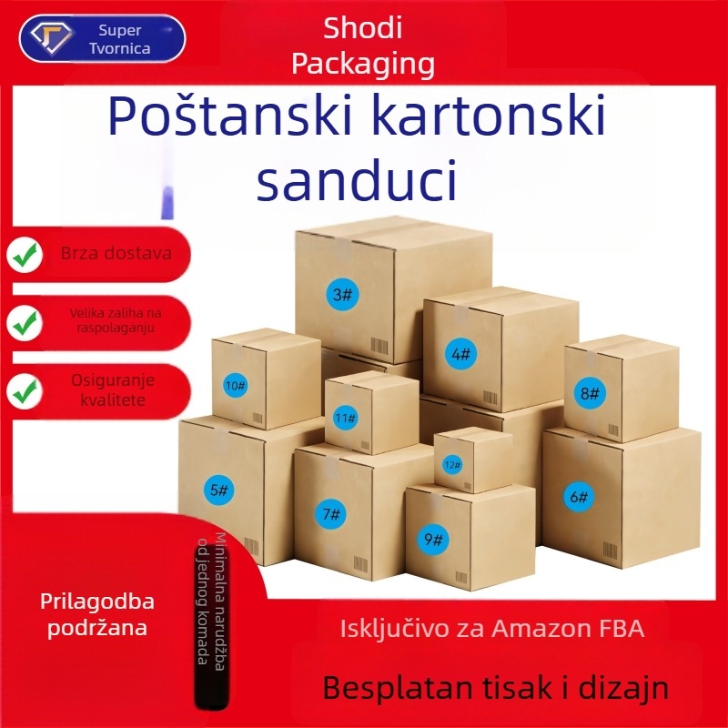 Set čvrstih kutija od kartona za preseljenje i pakiranje, broj 1–12, ojačane
