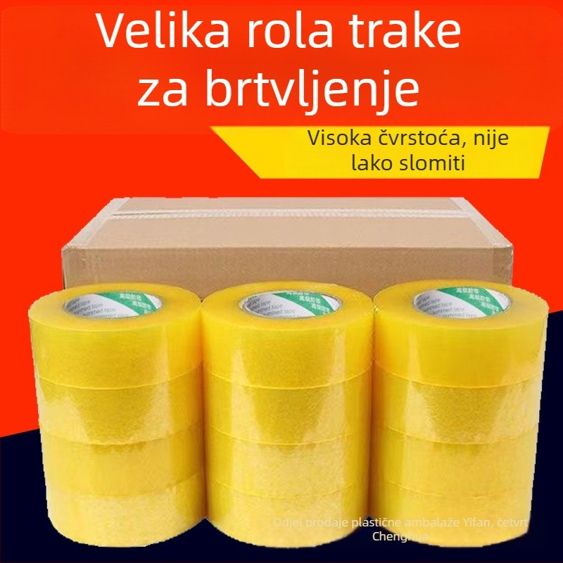 Prozirna pakirajuća traka, dužina 100 m, širina 5 cm, debljina 0,045 mm, visoka adhezija