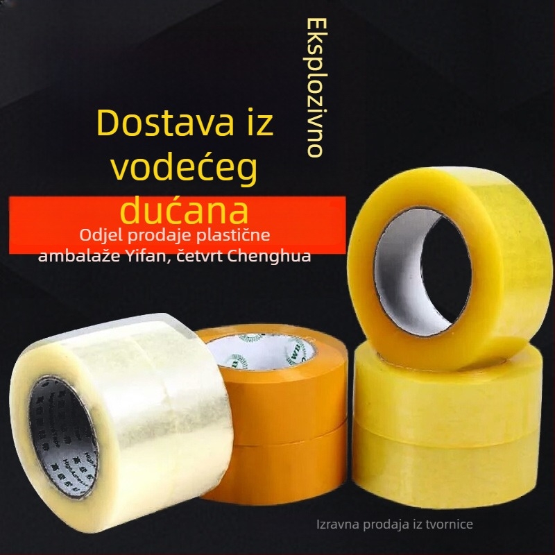 Prozirna pakirajuća traka, dužina 100 m, širina 5 cm, debljina 0,045 mm, visoka adhezija