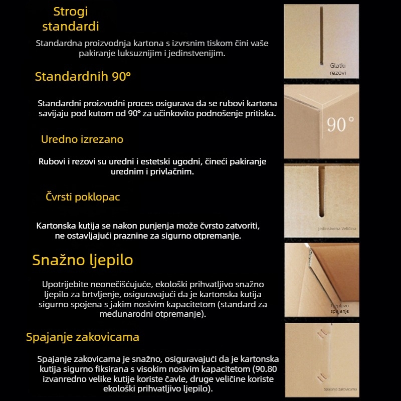 Prilagođena kutija od valovitog kartona za pakiranje, sklopiva, kraft prirodna boja, 250 gsm, izrezana kalupom