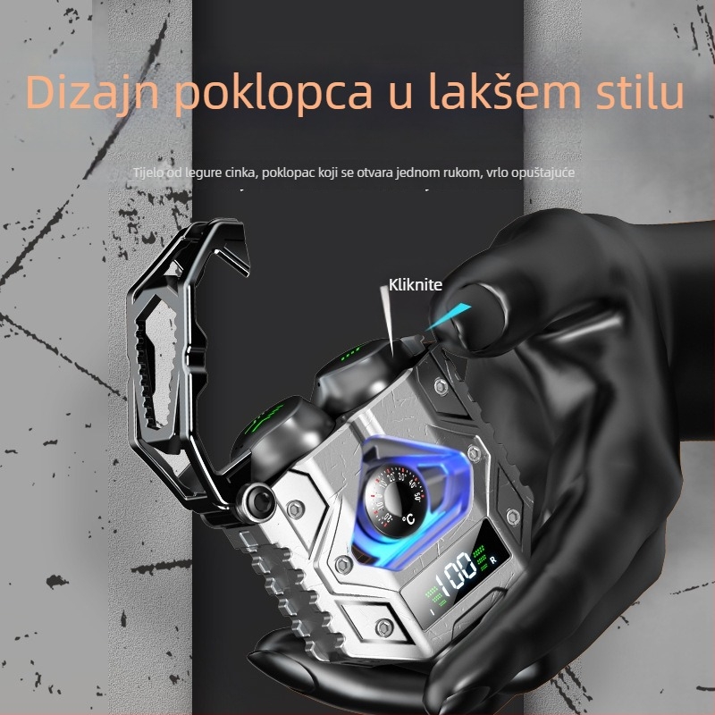 H9 Bluetooth slušalice, TWS5.3, dvostrano s digitalnim zaslonom, redukcija šuma, mecha glazba, dva načina za e‑sport