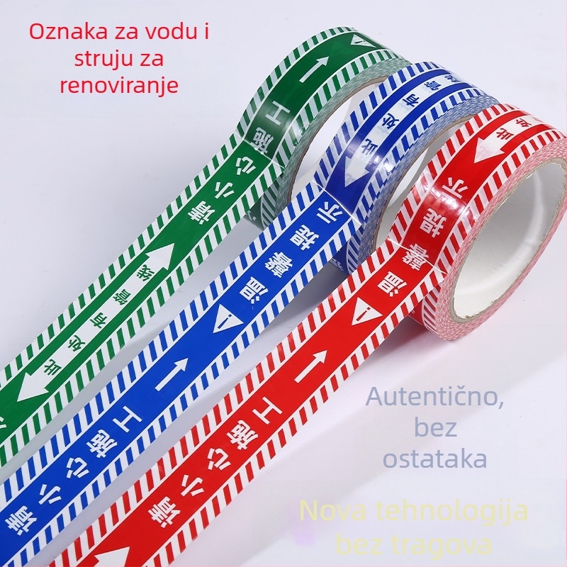 Identifikacijska traka za vodu i električne instalacije na gradilištu – šarena debela sigurnosna traka za cijevi i vodiče
