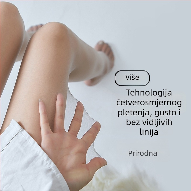 0D Ultra-tanke ženske ljetne tajice s prozirnim crnim najlonom, nevidljiv izgled nogu, UV zaštita