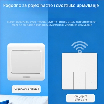 433 MHz bežični modul za daljinsko upravljanje, instalacija bez žica, jednim gumbom upravljanje kućnom rasvjetom 220 V