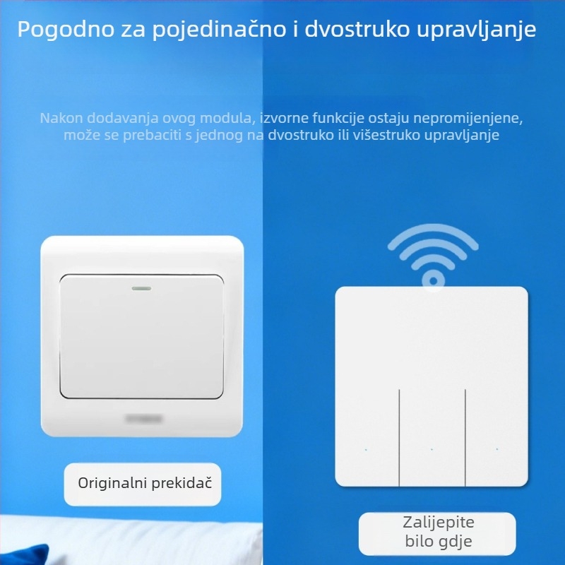 433 MHz bežični modul za daljinsko upravljanje, instalacija bez žica, jednim gumbom upravljanje kućnom rasvjetom 220 V