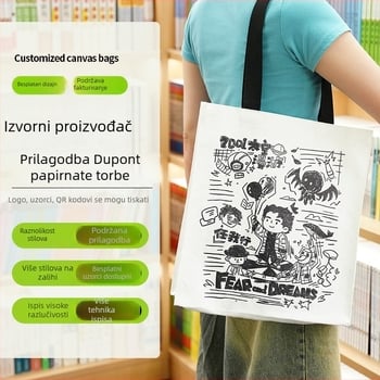 Brza DuPont papirnata torba s prilagođenim logom, vodootporna i periva Kraft papirnata torba za nošenje preko ramena
