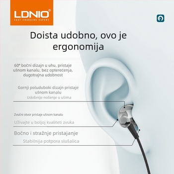 In-ear žične slušalice, 3,5 mm, Type-C sučelje, metalno kućište, za igre i glazbu – Lidenuo