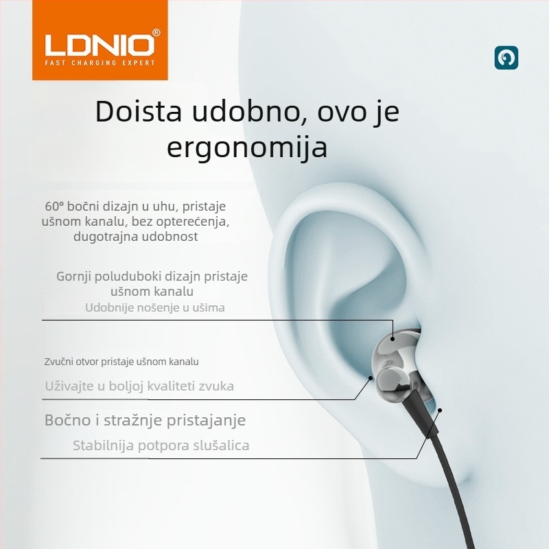 In-ear žične slušalice, 3,5 mm, Type-C sučelje, metalno kućište, za igre i glazbu – Lidenuo