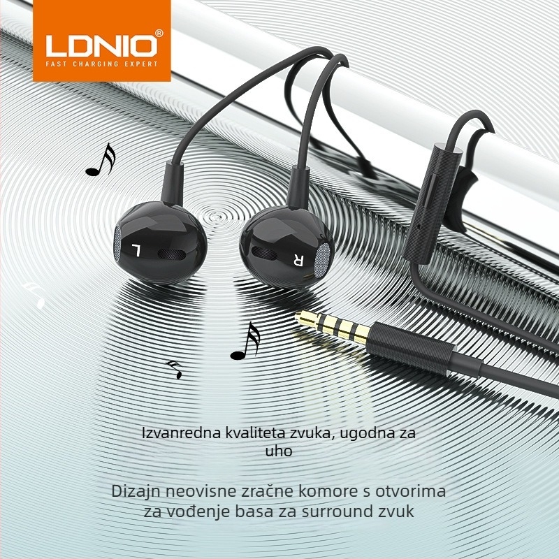 In-ear žične slušalice, 3,5 mm, Type-C sučelje, metalno kućište, za igre i glazbu – Lidenuo