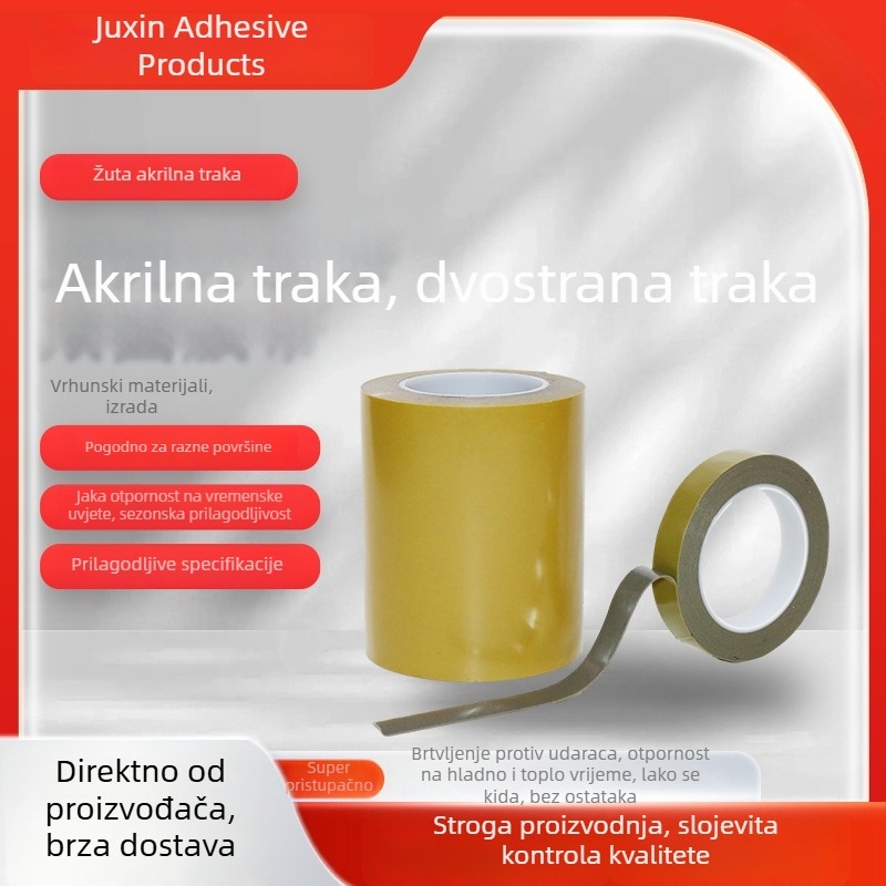 Prozirna PET dvostrano ljepljiva traka za brtvljenje i pakiranje, ultra-tanka, snažno ljepilo, zapisiva površina, duljina po mjeri