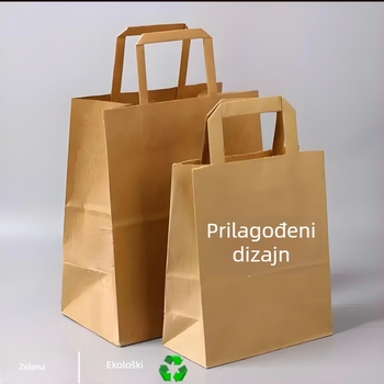 Kvadratna kraft papir torba za take-away pakiranje torti, prilagodljiva
