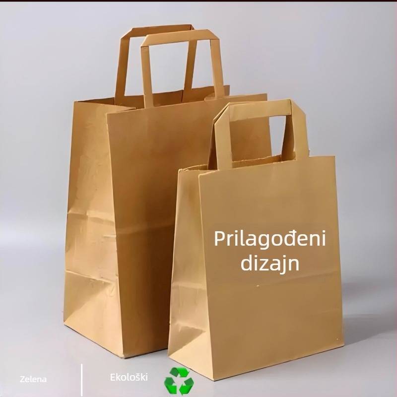 Kvadratna kraft papir torba za take-away pakiranje torti, prilagodljiva