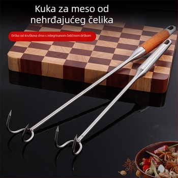 Nehrđajući čelični debeli kuka za meso s dugom drškom