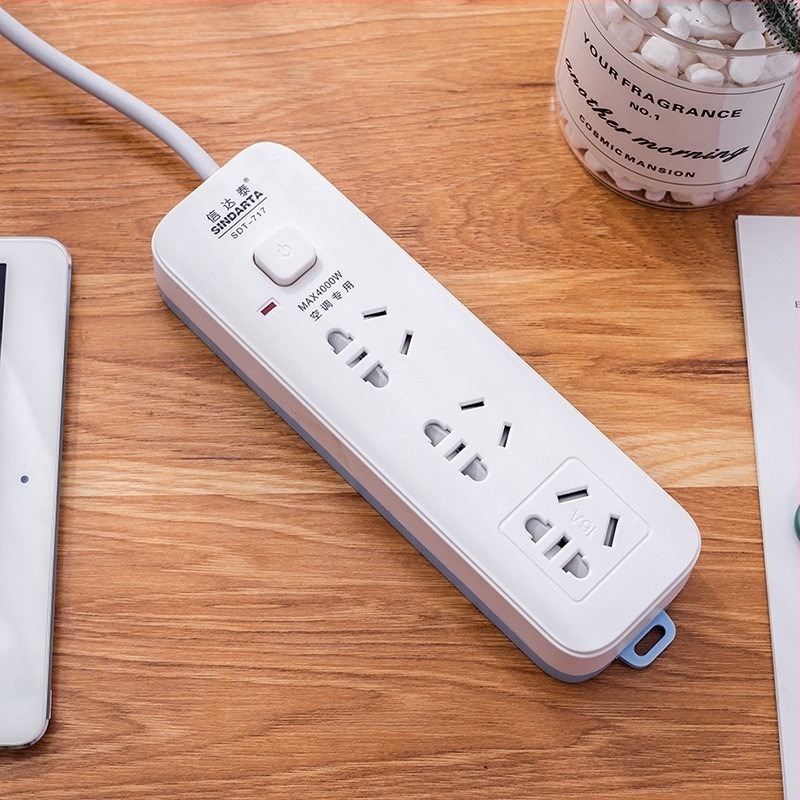 Xindatai produžni kabel s više utičnica, visokou snagom, bakreni vodiči, za dom i ured