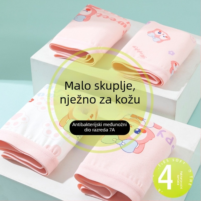 Dječje bokserice za djevojčice od 100% pamuka – srednje visine struka, za djecu 3–8 godina